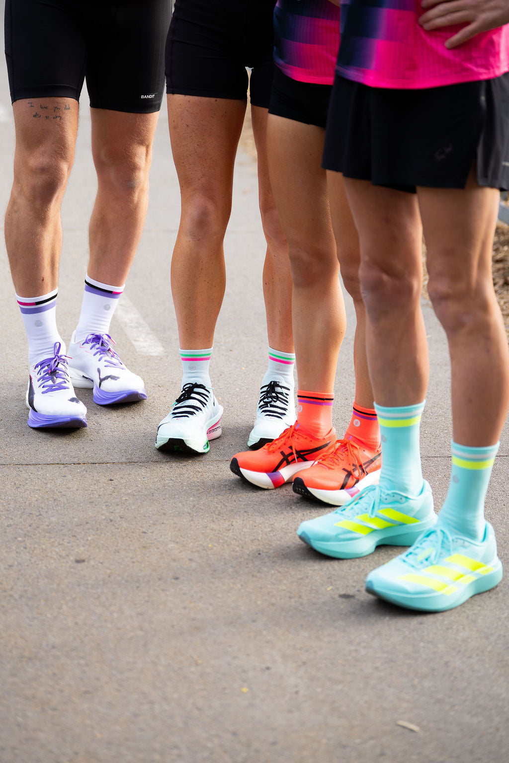 SHYU racing socks - foam | pink | green