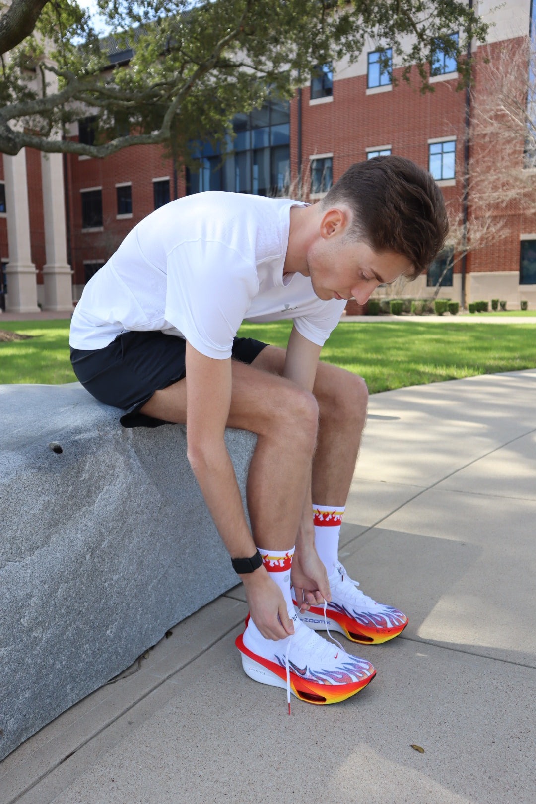 SHYU racing socks - white | flame | amber