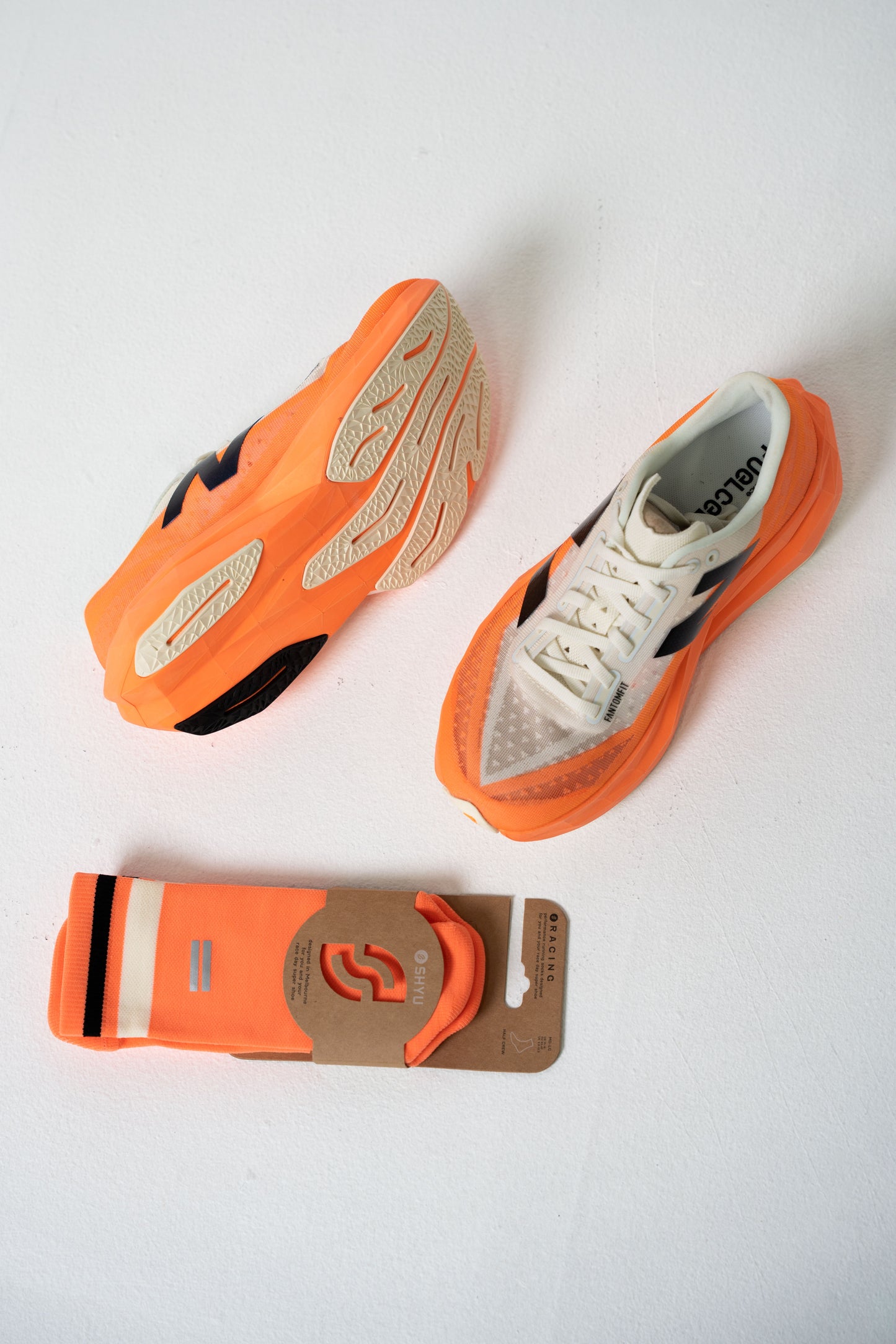 SHYU racing socks - mango | cream | black