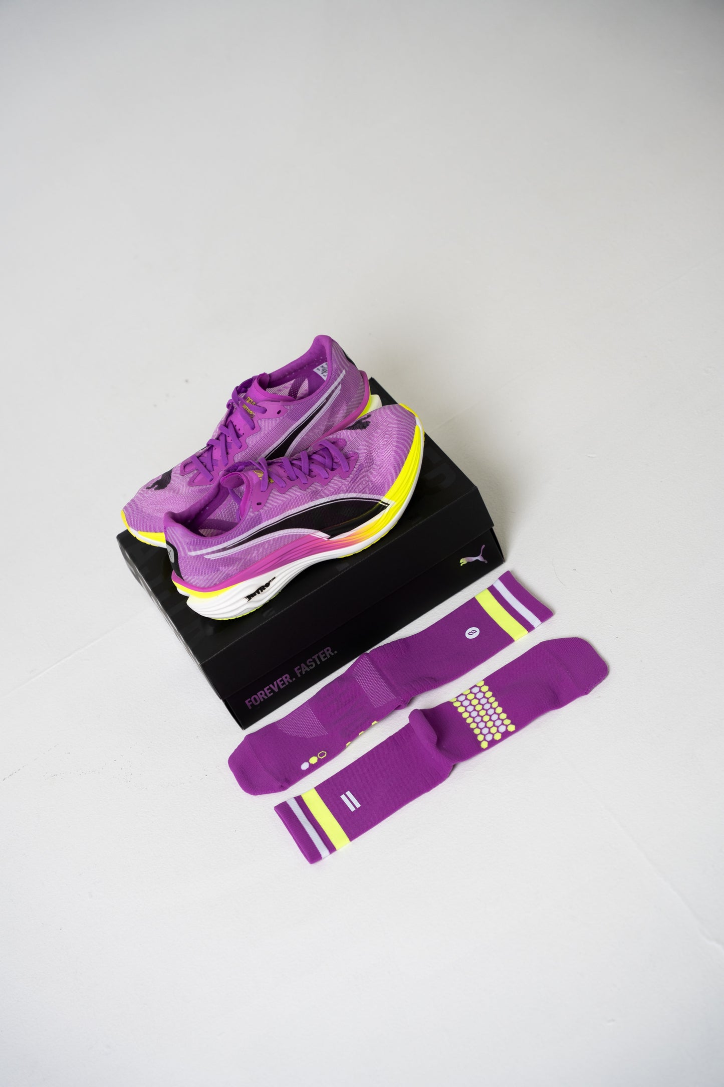SHYU racing socks - purple | neon | white