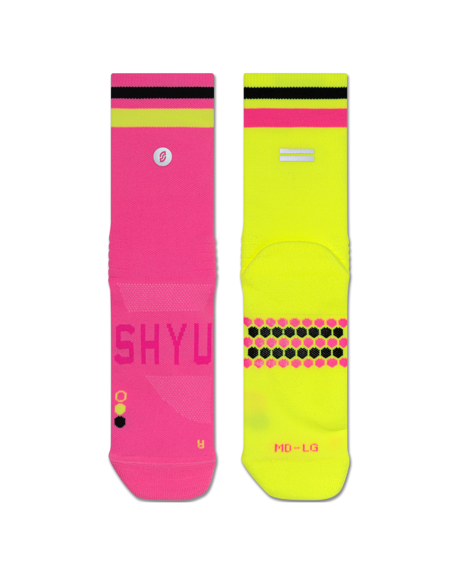 SHYU racing socks -  rhubarb | custard | black