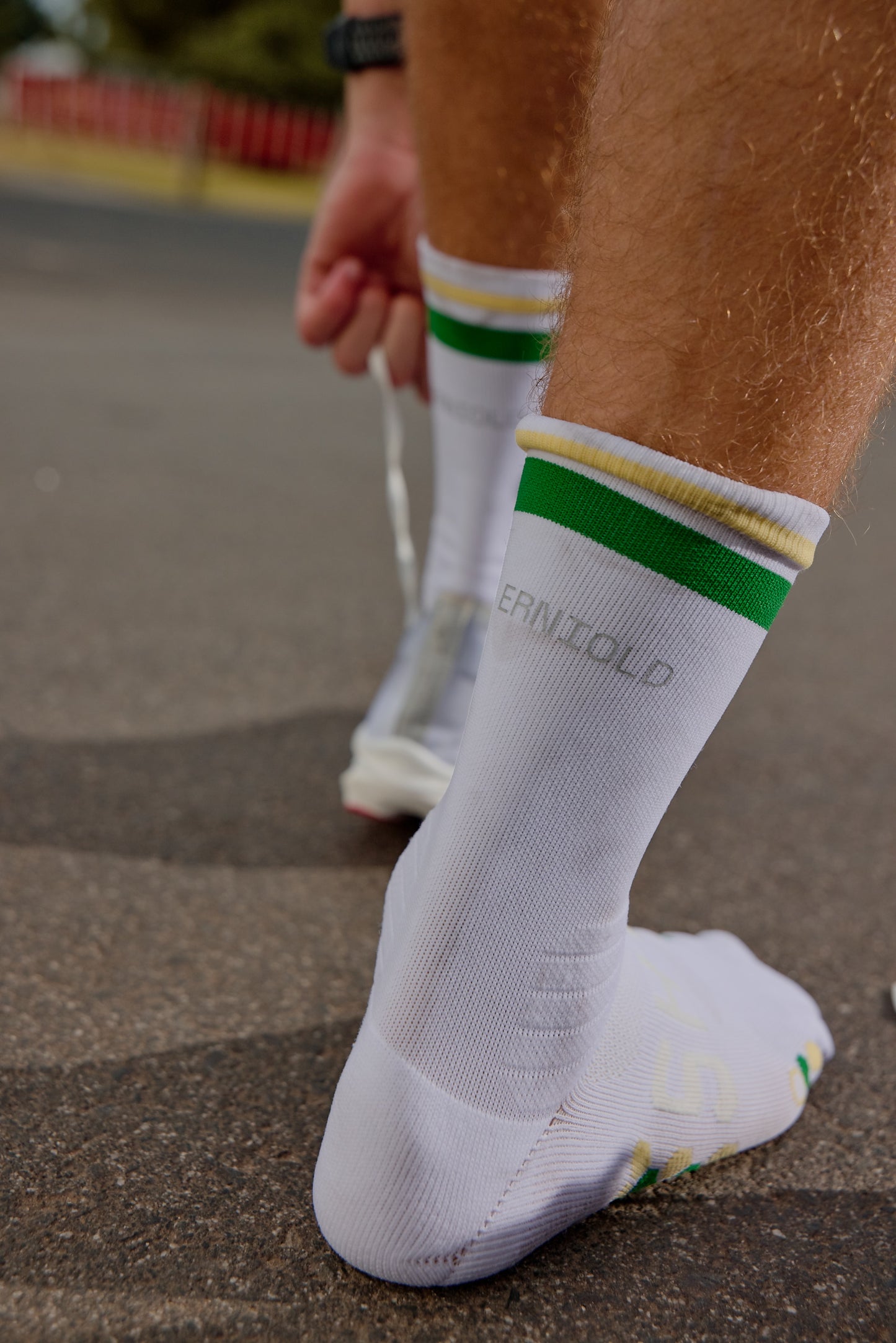 ERNIOLD x SHYU racing socks - white | forest | gold