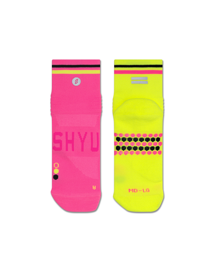 SHYU racing socks -  rhubarb | custard | black