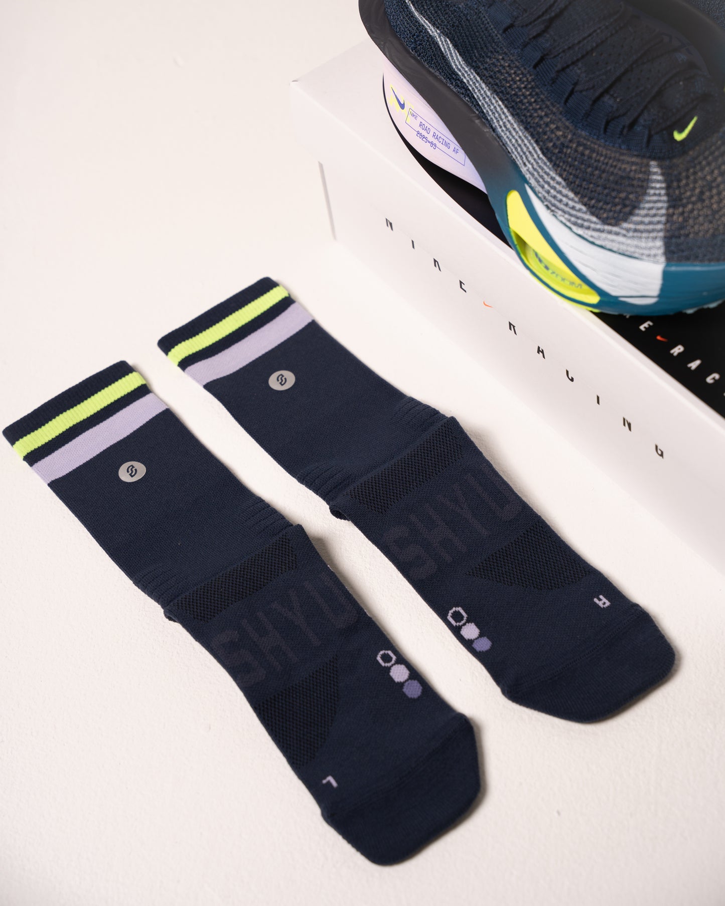 SHYU racing socks - midnight | mauve | neon