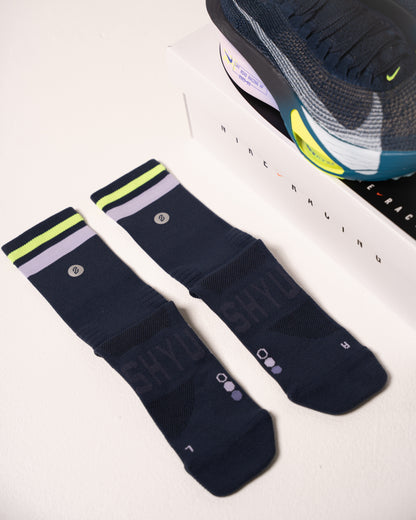 SHYU racing socks - midnight | mauve | neon