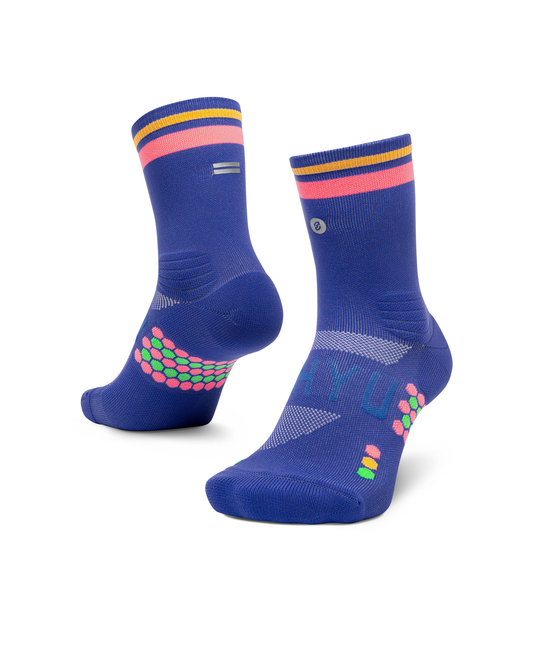 SHYU racing socks - blue | blush | apricot