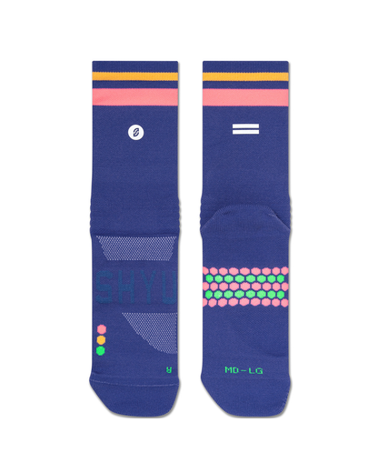 SHYU racing socks - blue | blush | apricot