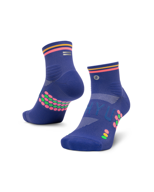 SHYU racing socks - blue | blush | apricot