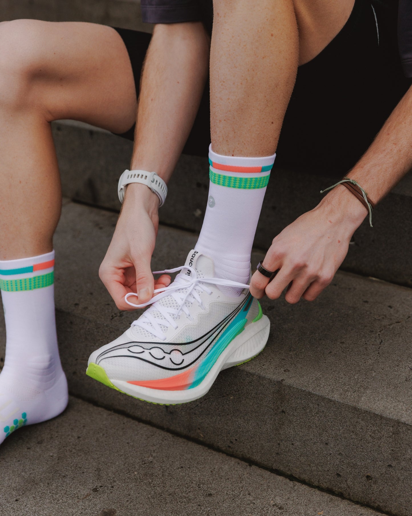 SHYU racing socks -  white | polka | reef