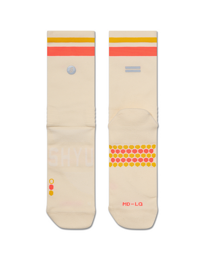 SHYU racing socks - ivory | crimson | gold