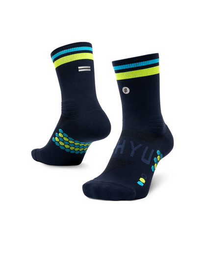 SHYU racing socks -  navy | citron | blue