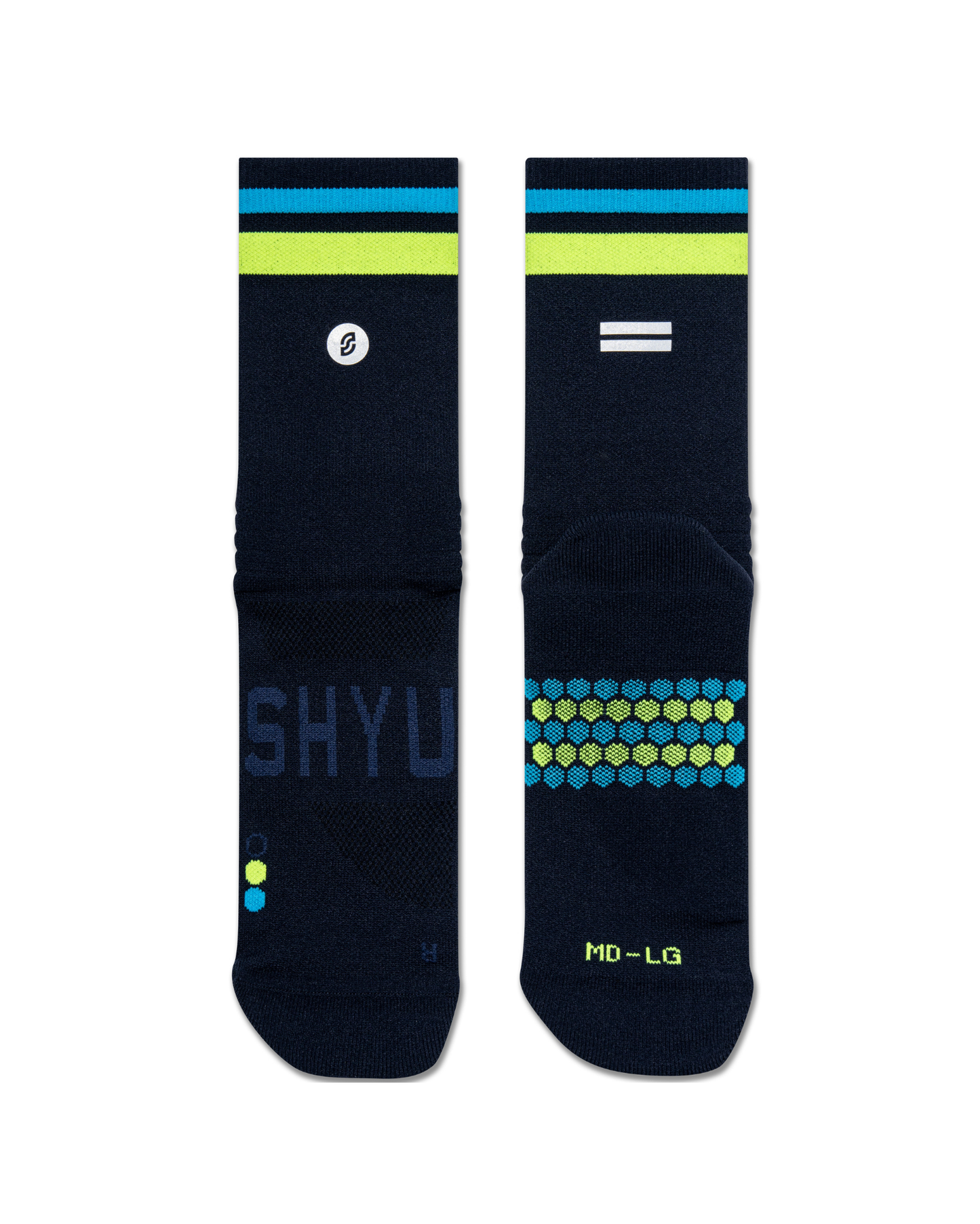 SHYU racing socks -  navy | citron | blue