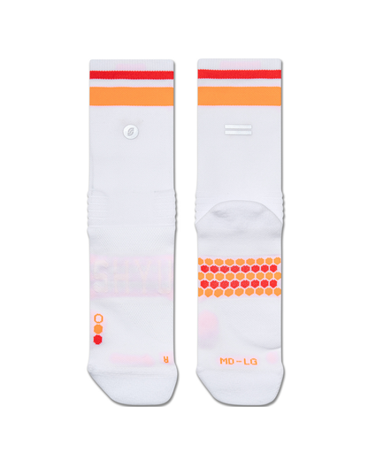 SHYU racing socks -  white | tangerine | red