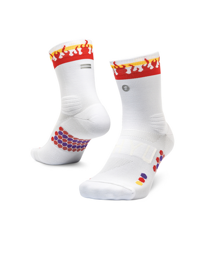 SHYU racing socks - white | flame | amber