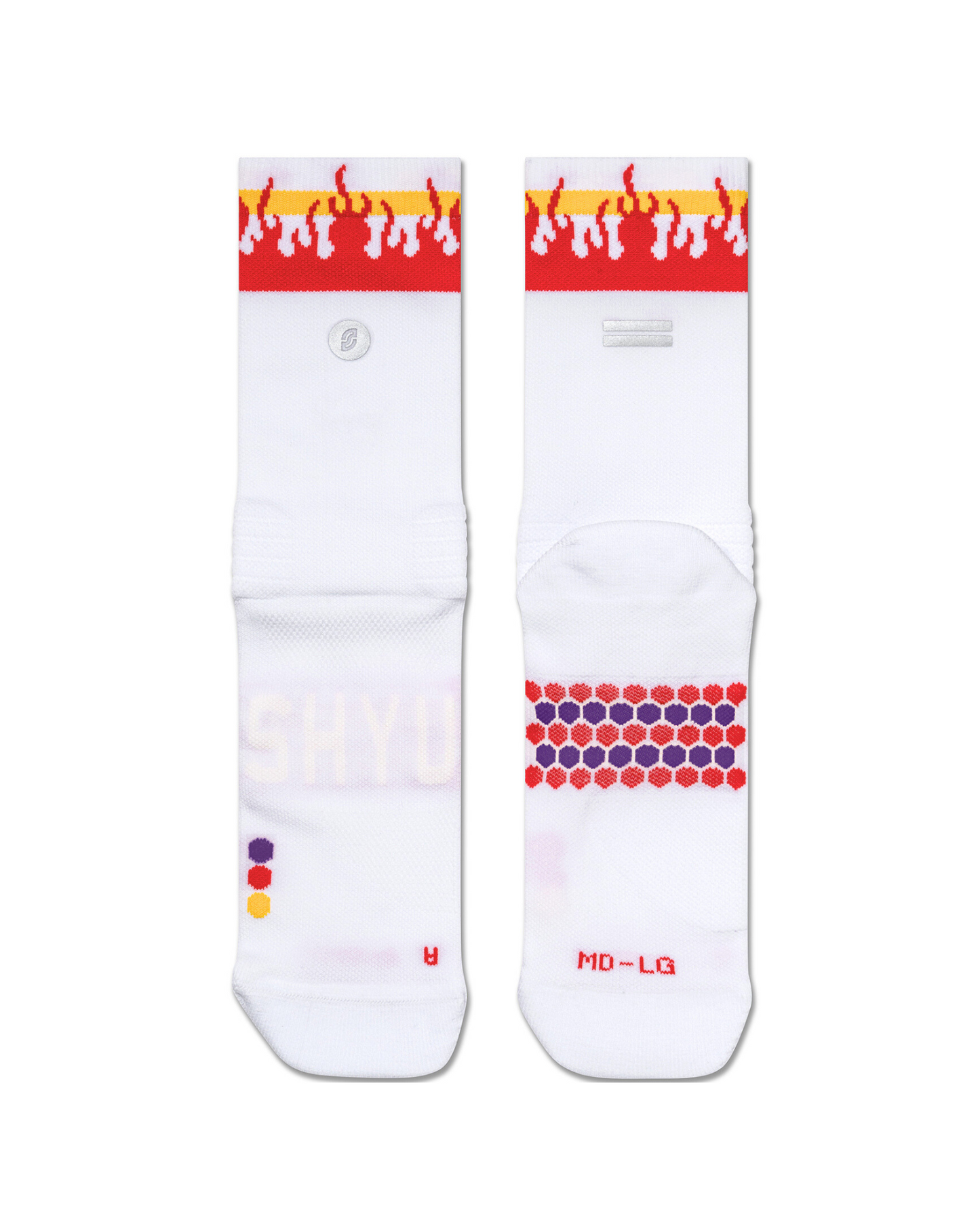 SHYU racing socks - white | flame | amber