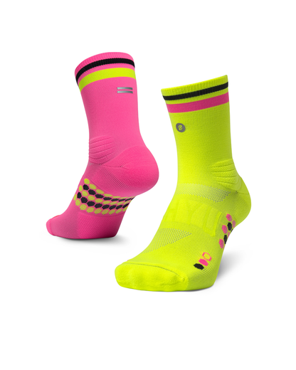 SHYU racing socks -  rhubarb | custard | black