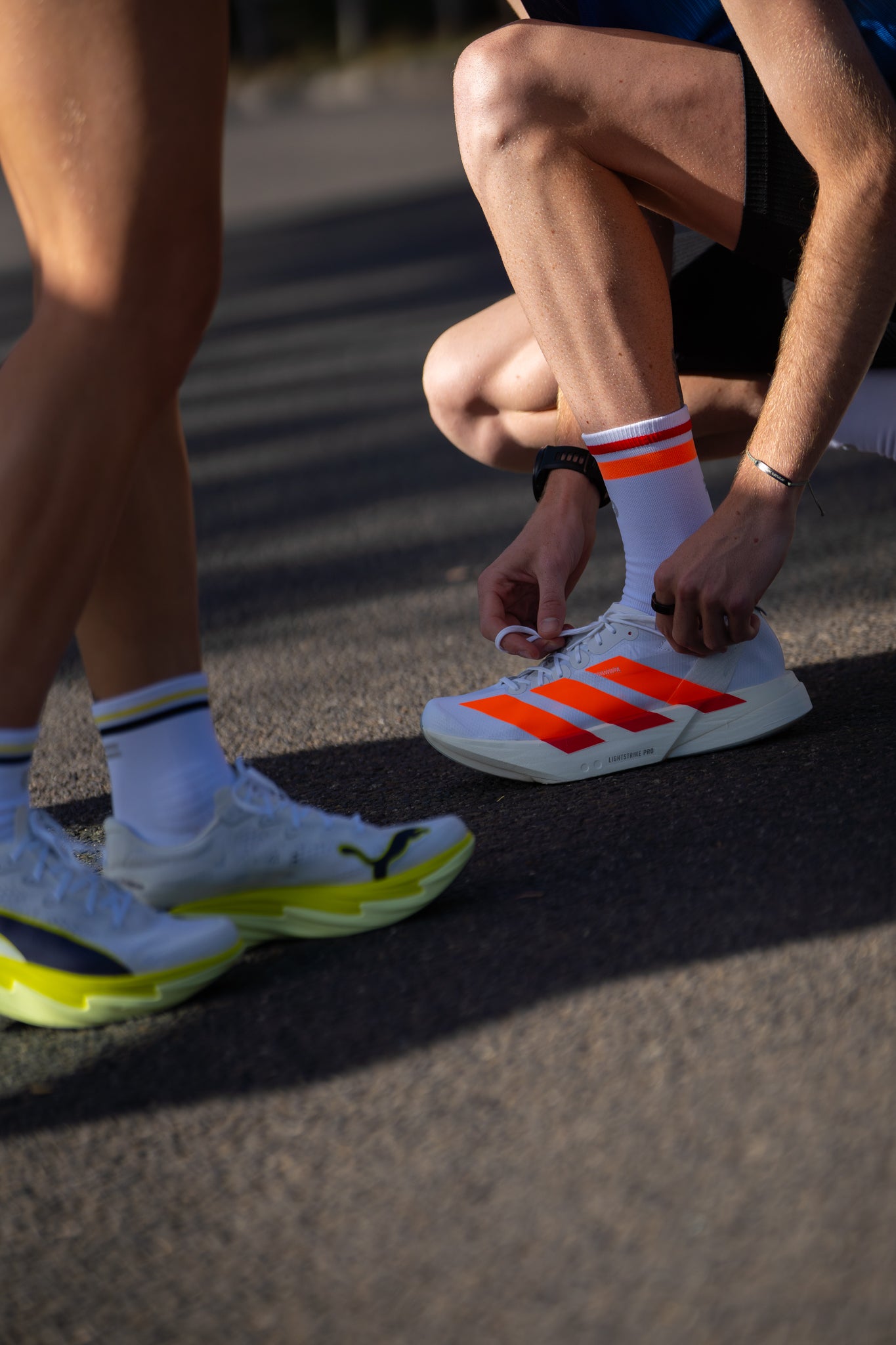 SHYU racing socks -  white | tangerine | red