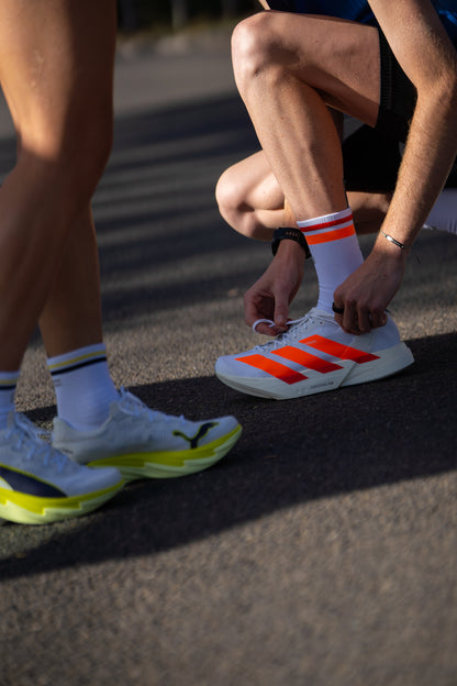 SHYU racing socks -  white | tangerine | red