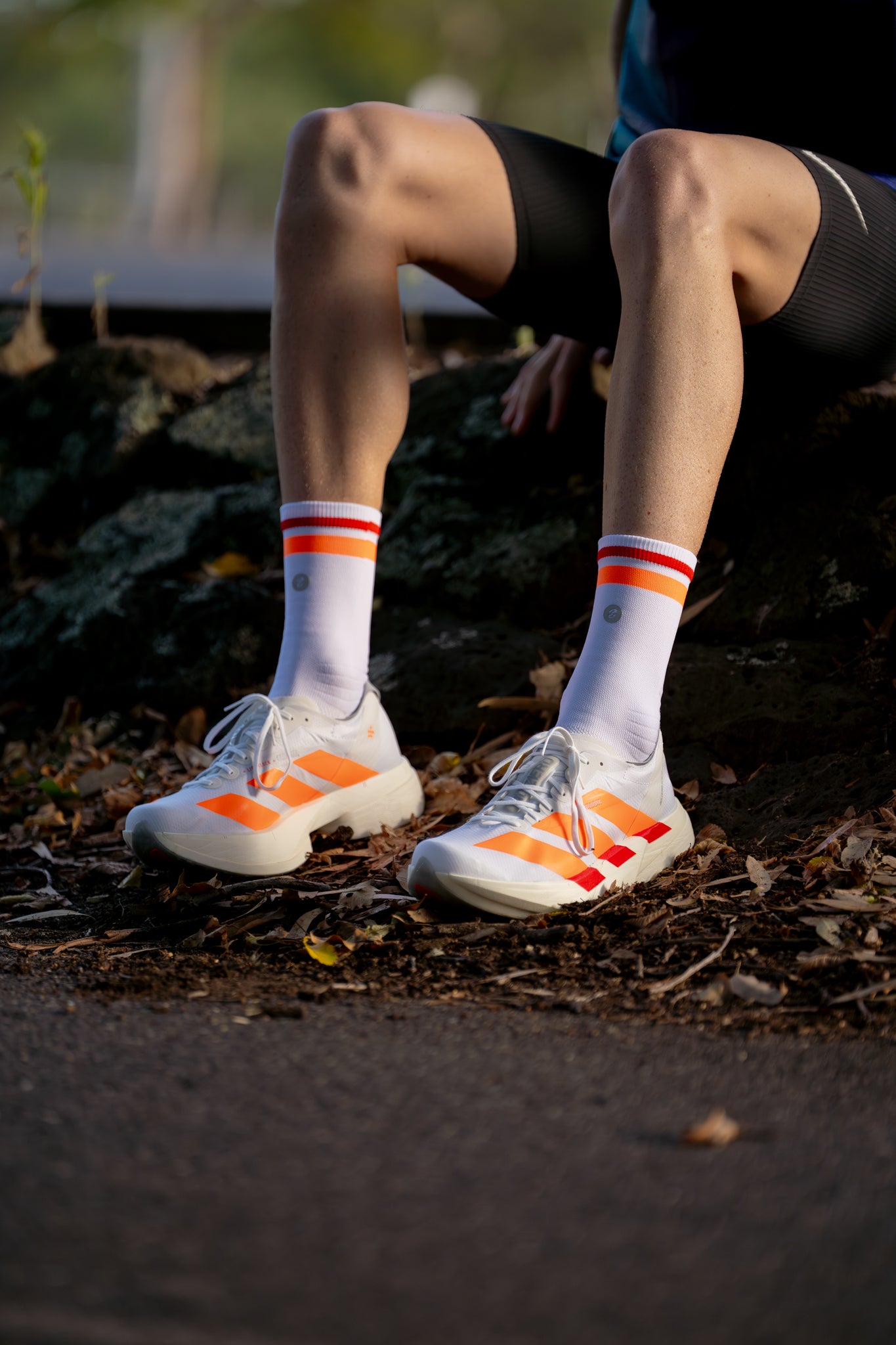 SHYU racing socks -  white | tangerine | red