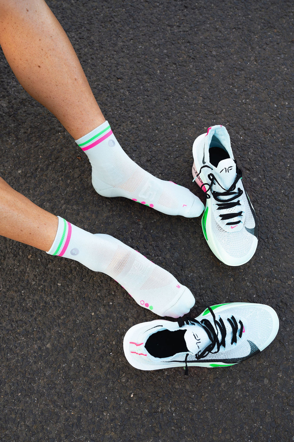 SHYU racing socks - foam | pink | green