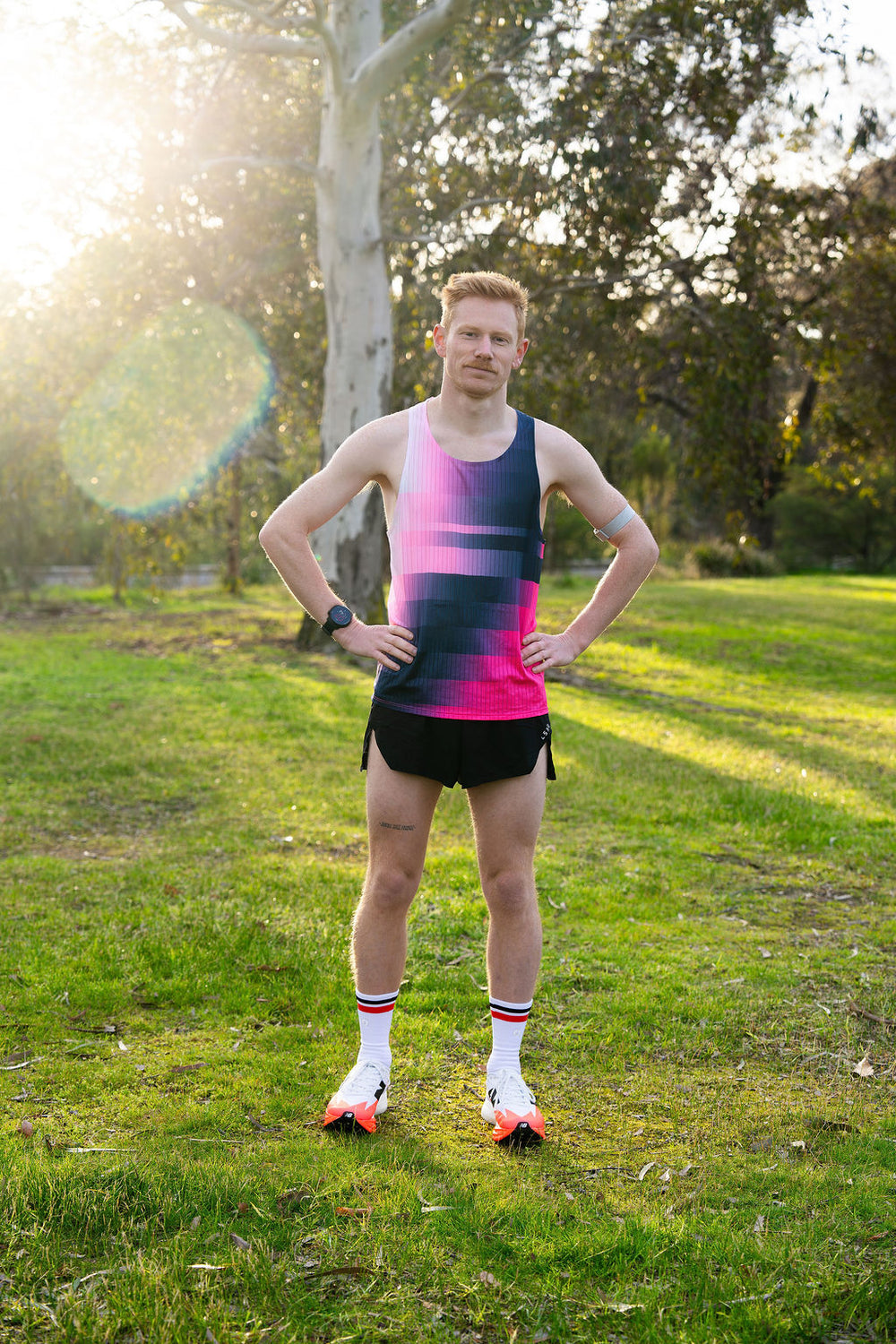 SHYU racing socks - white | cherry | black