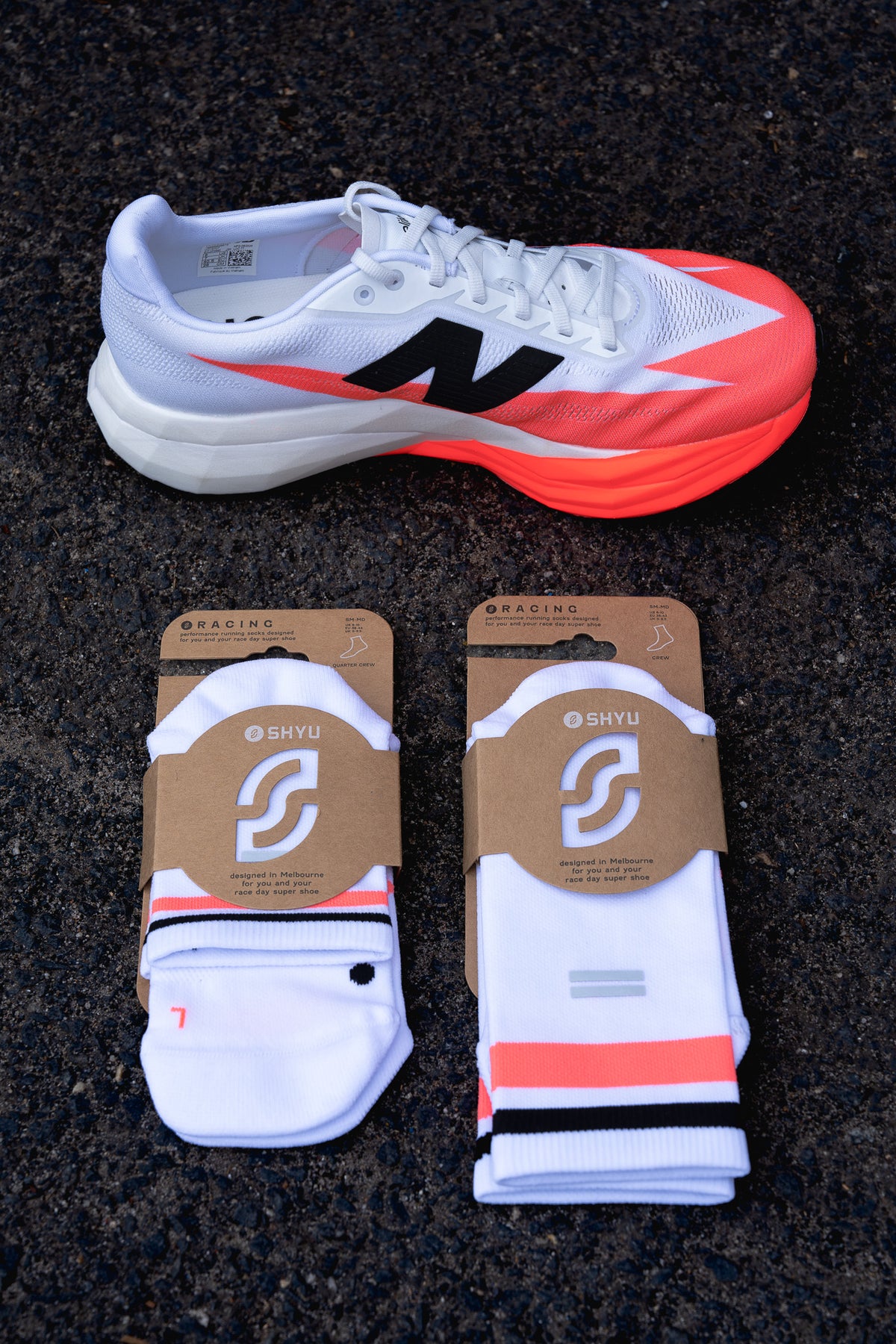 SHYU racing socks - white | scarlet | black