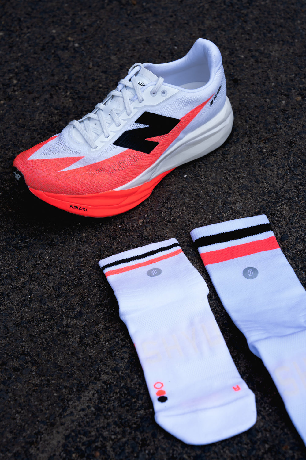 SHYU racing socks -  white | scarlet | black