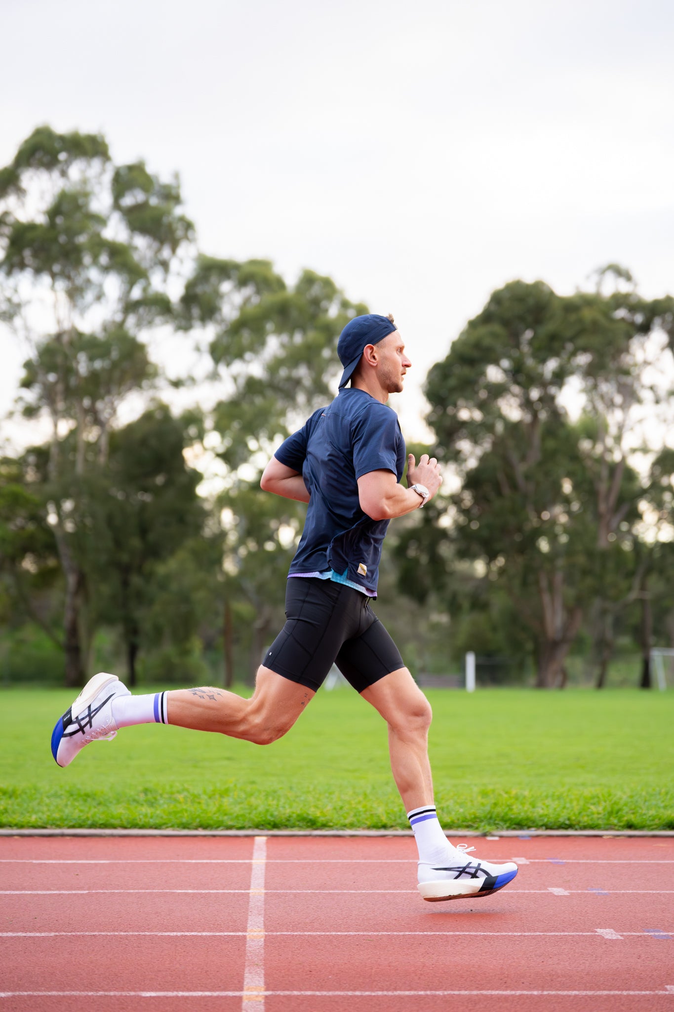 SHYU racing socks - white | indigo | black