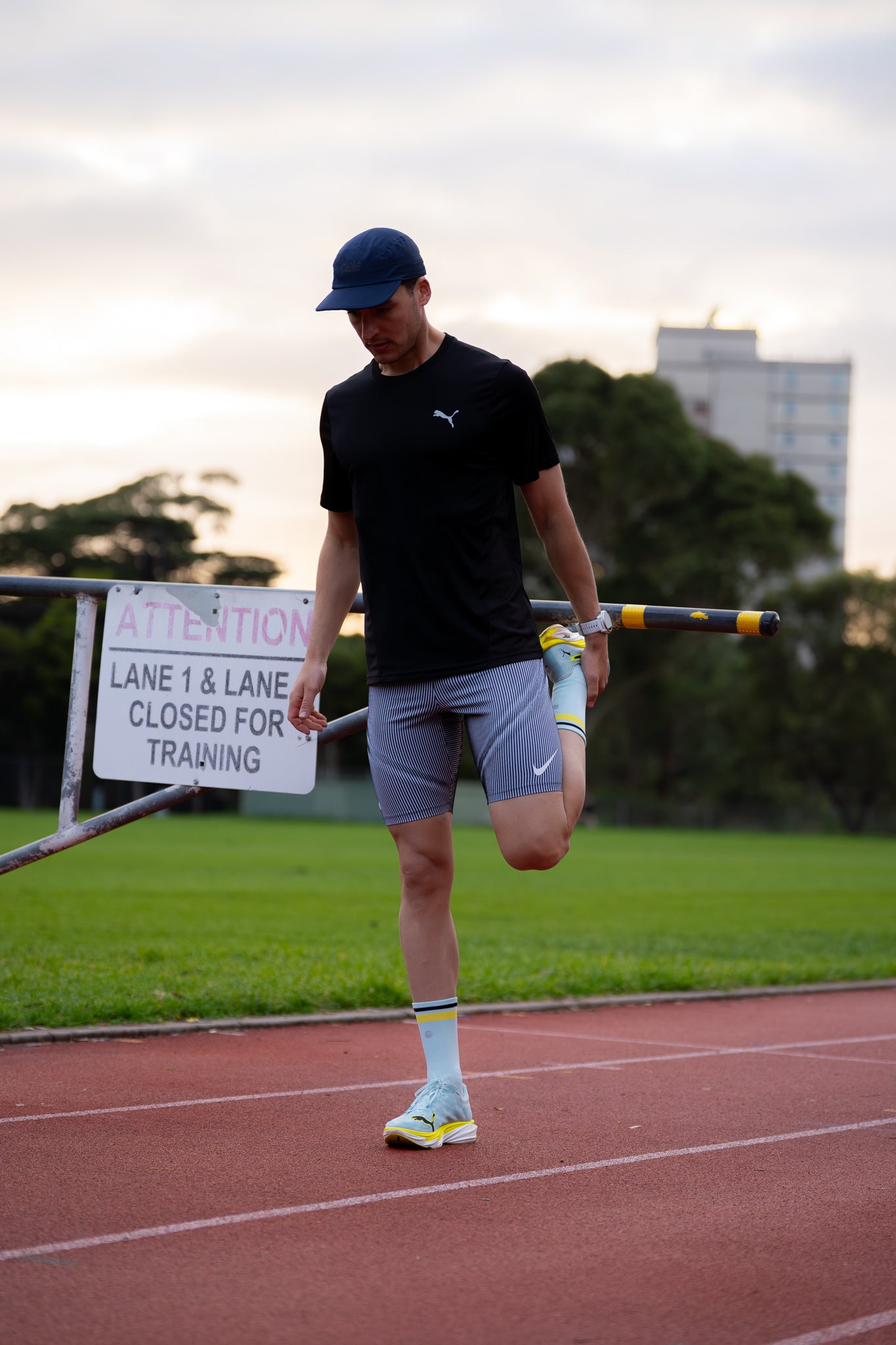 SHYU racing socks - ciel | yellow | black