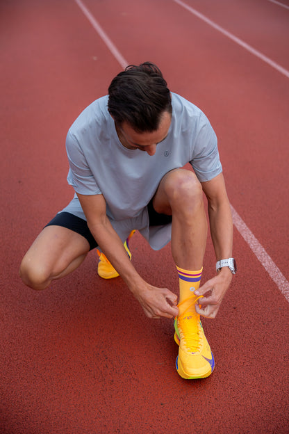 SHYU racing socks - amber | eggplant | claret