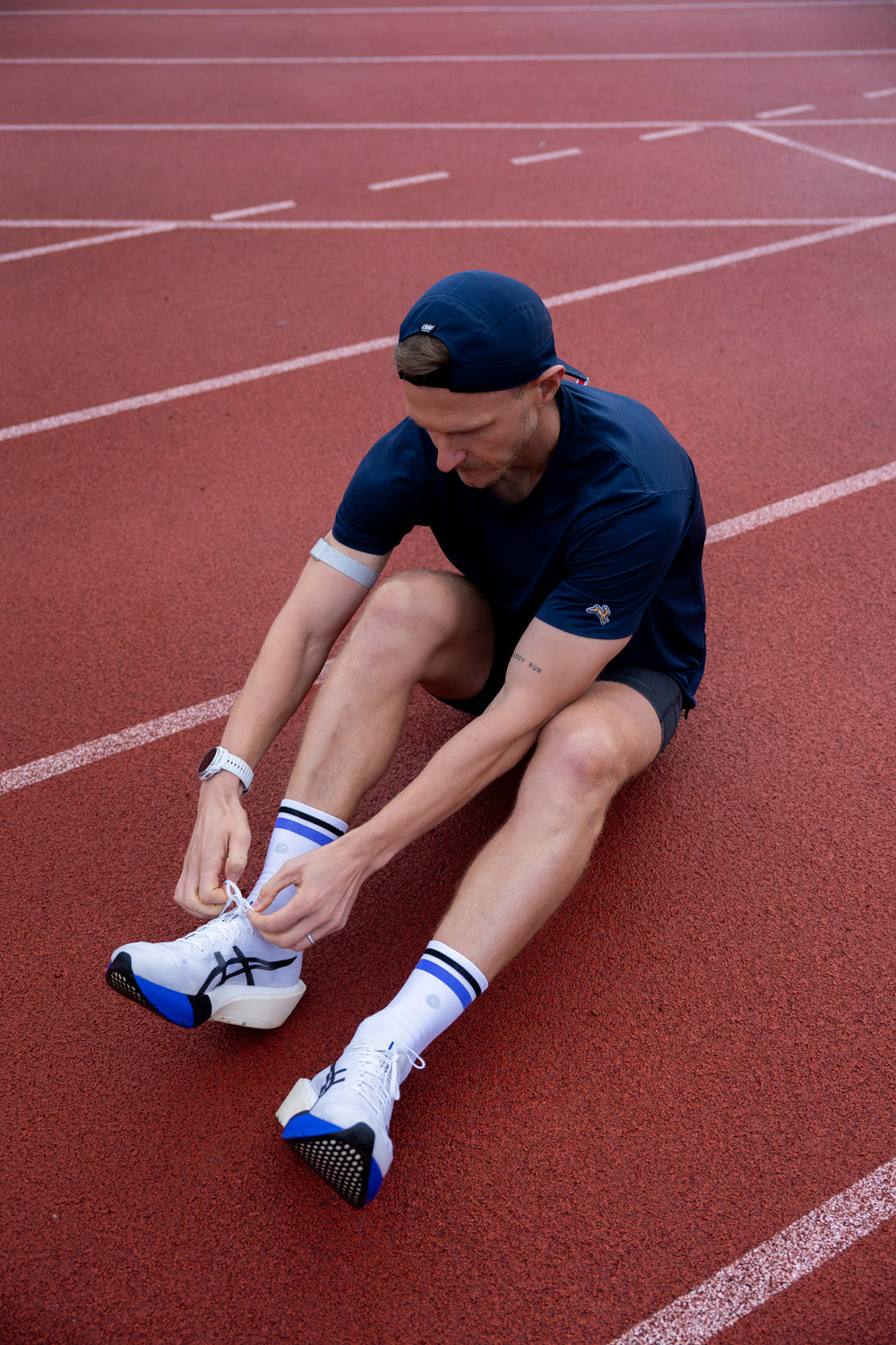 SHYU racing socks - white | indigo | black