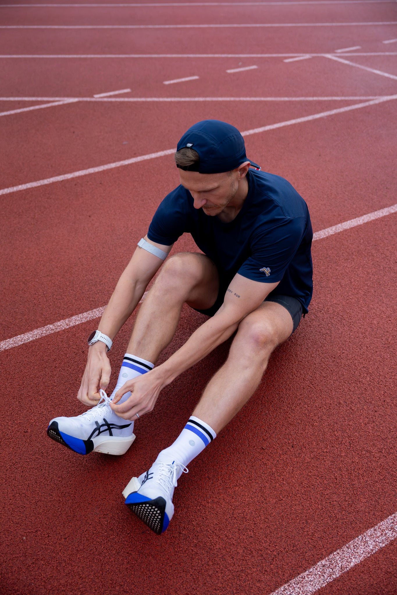 SHYU racing socks - white | indigo | black
