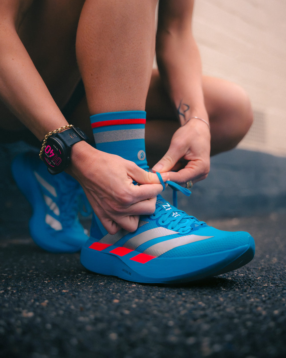 SHYU racing socks -  sapphire | chrome | red