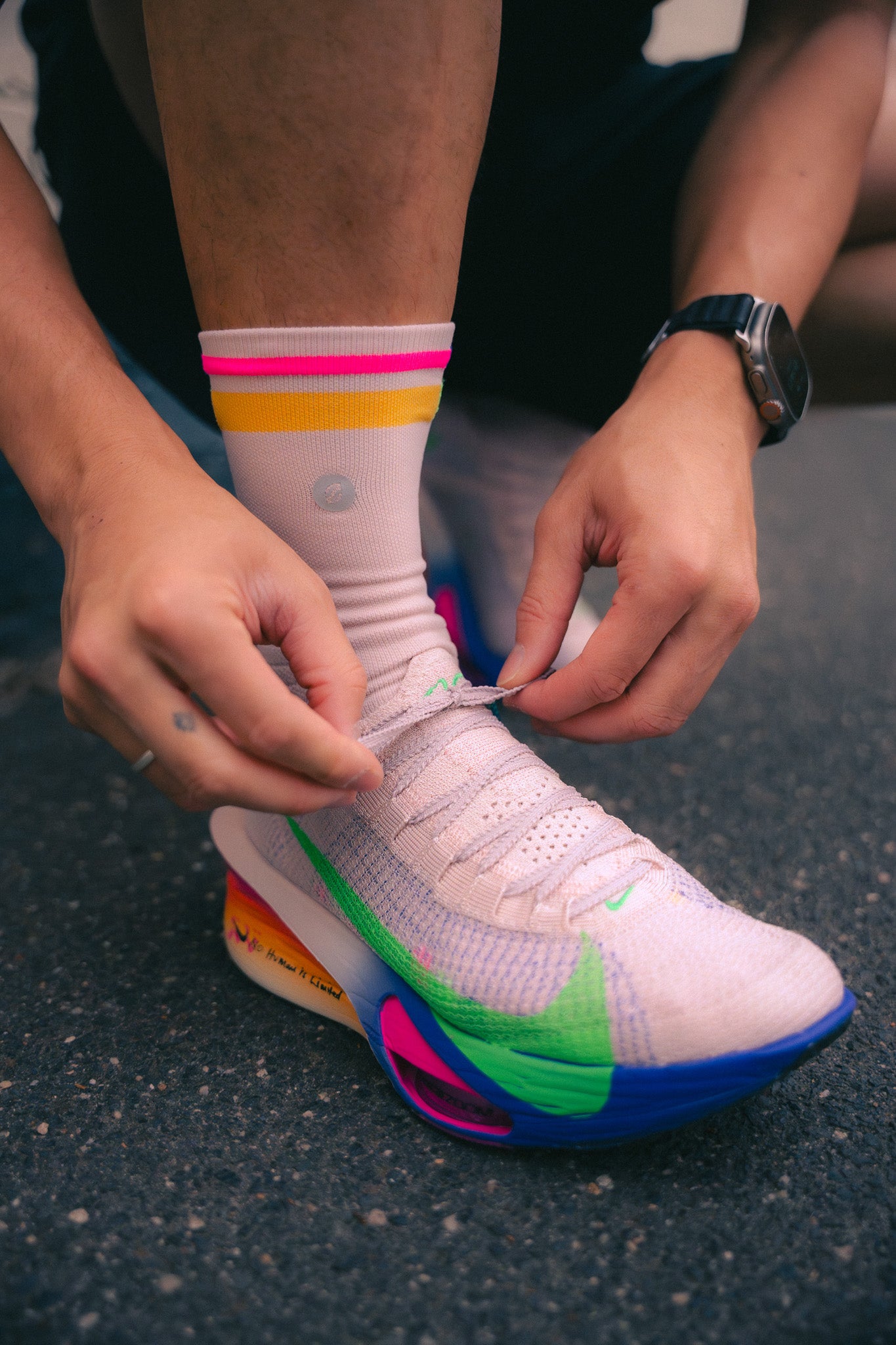 SHYU racing socks - goat | sunrise | peacock