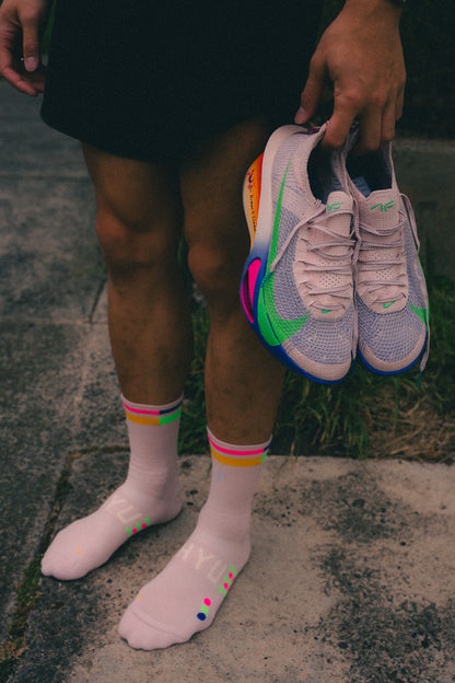 SHYU racing socks - goat | sunrise | peacock