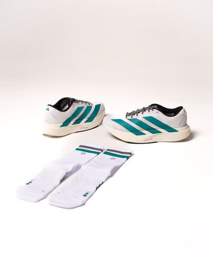 SHYU racing socks -  white | teal | carbon