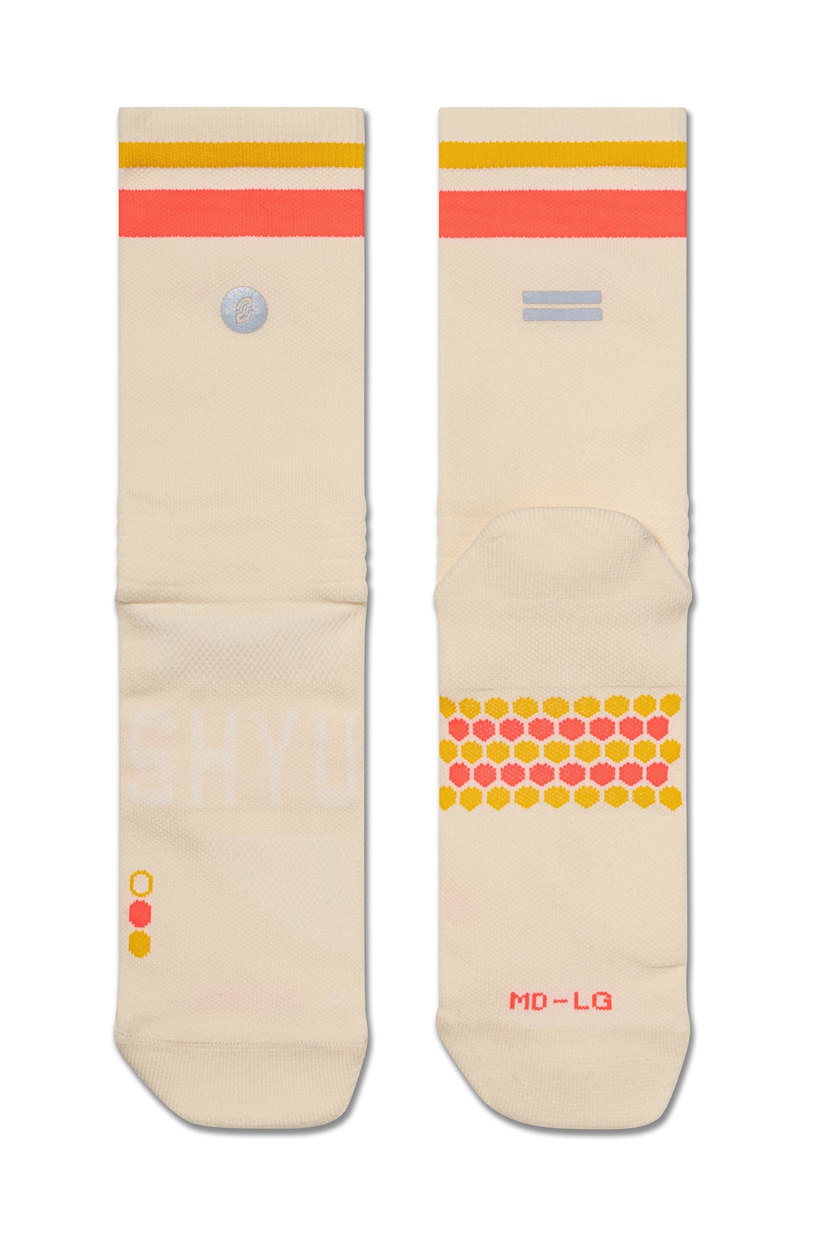 SHYU racing socks - ivory | crimson | gold