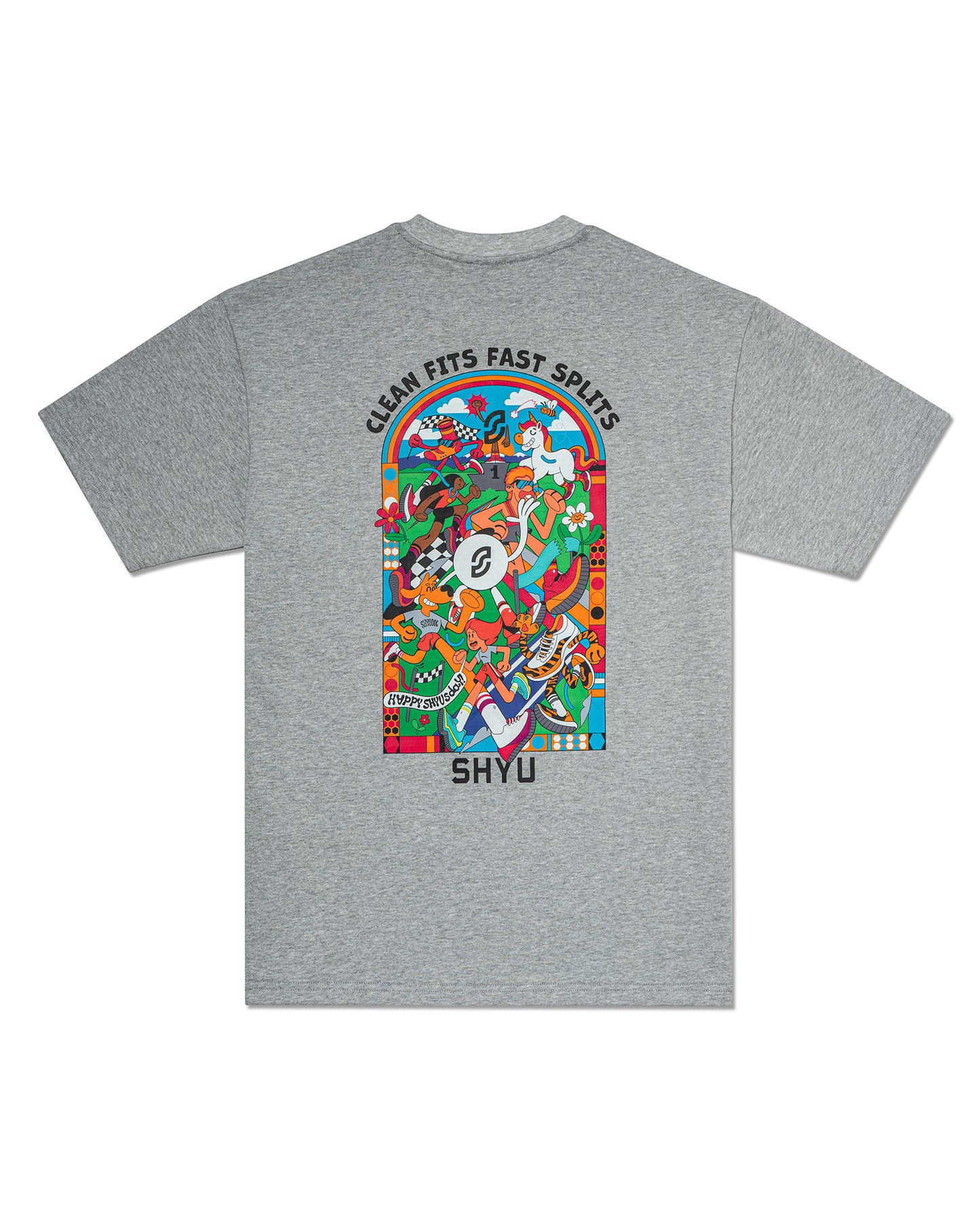 SHYU graphic t-shirt - 'Clean Fits Fast Splits'