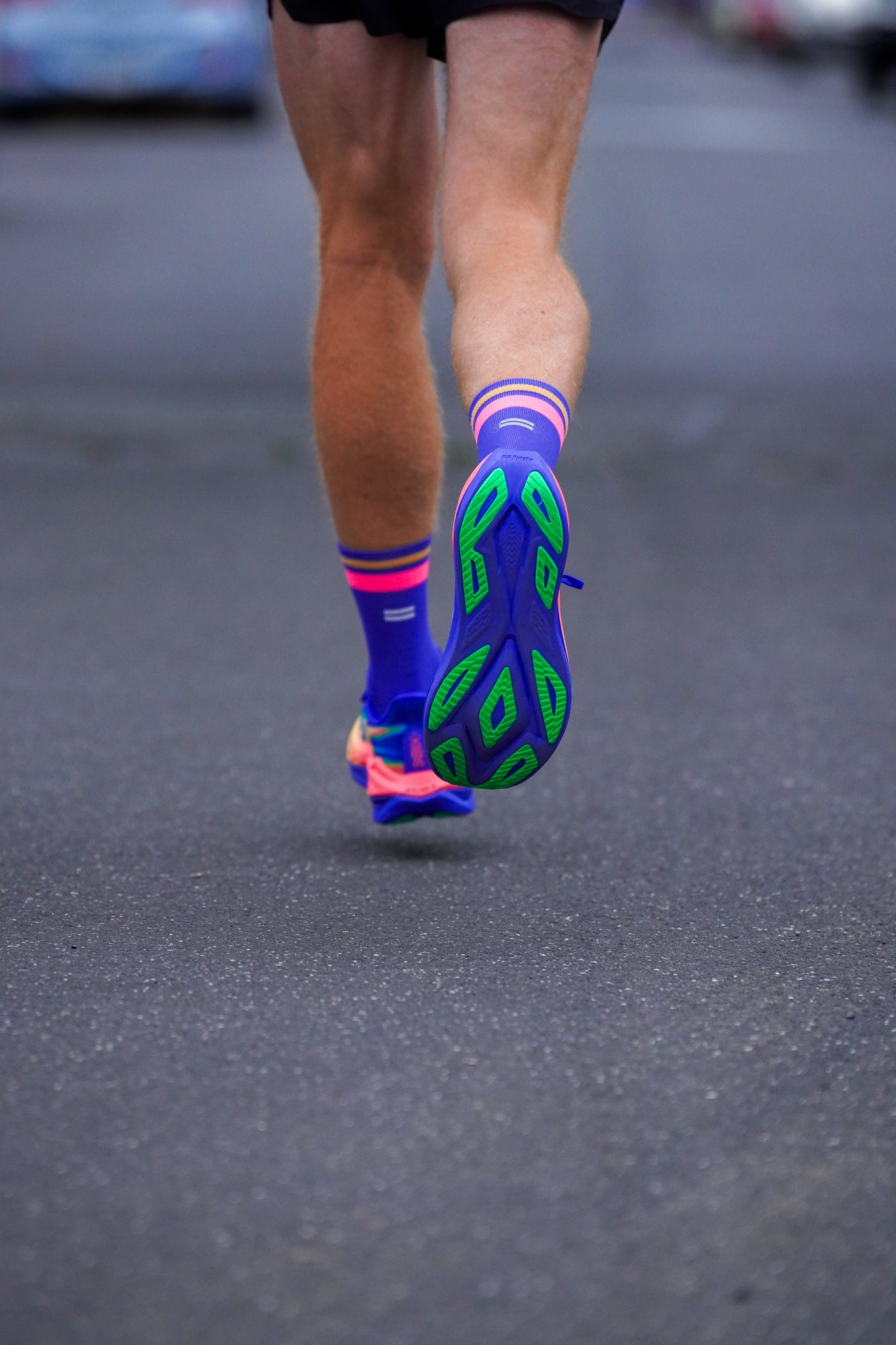 SHYU racing socks - blue | blush | apricot