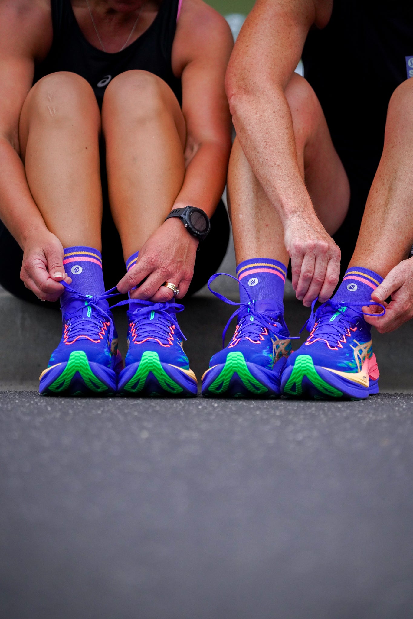 SHYU racing socks - blue | blush | apricot