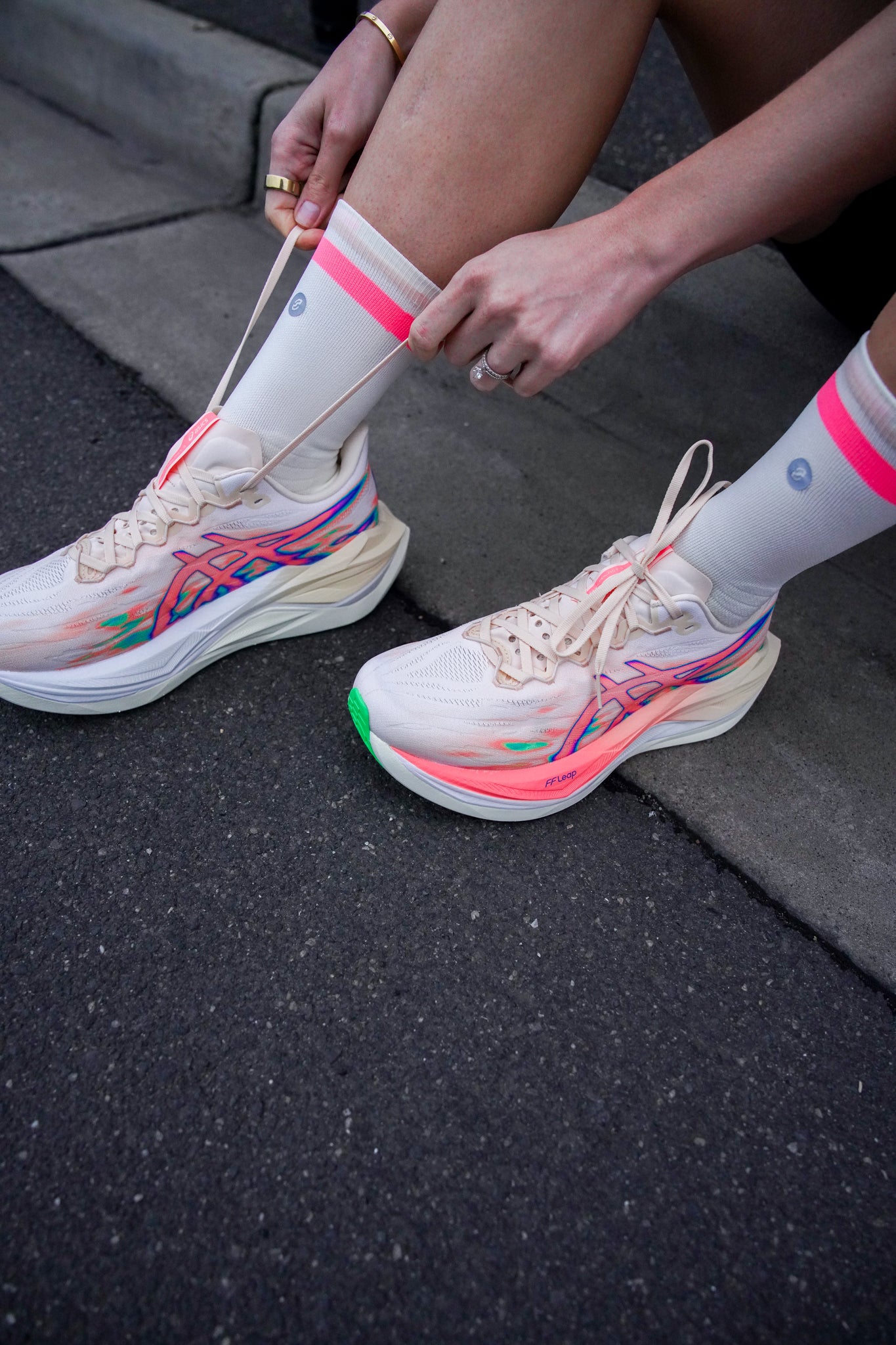 SHYU racing socks - cream | blush | peach