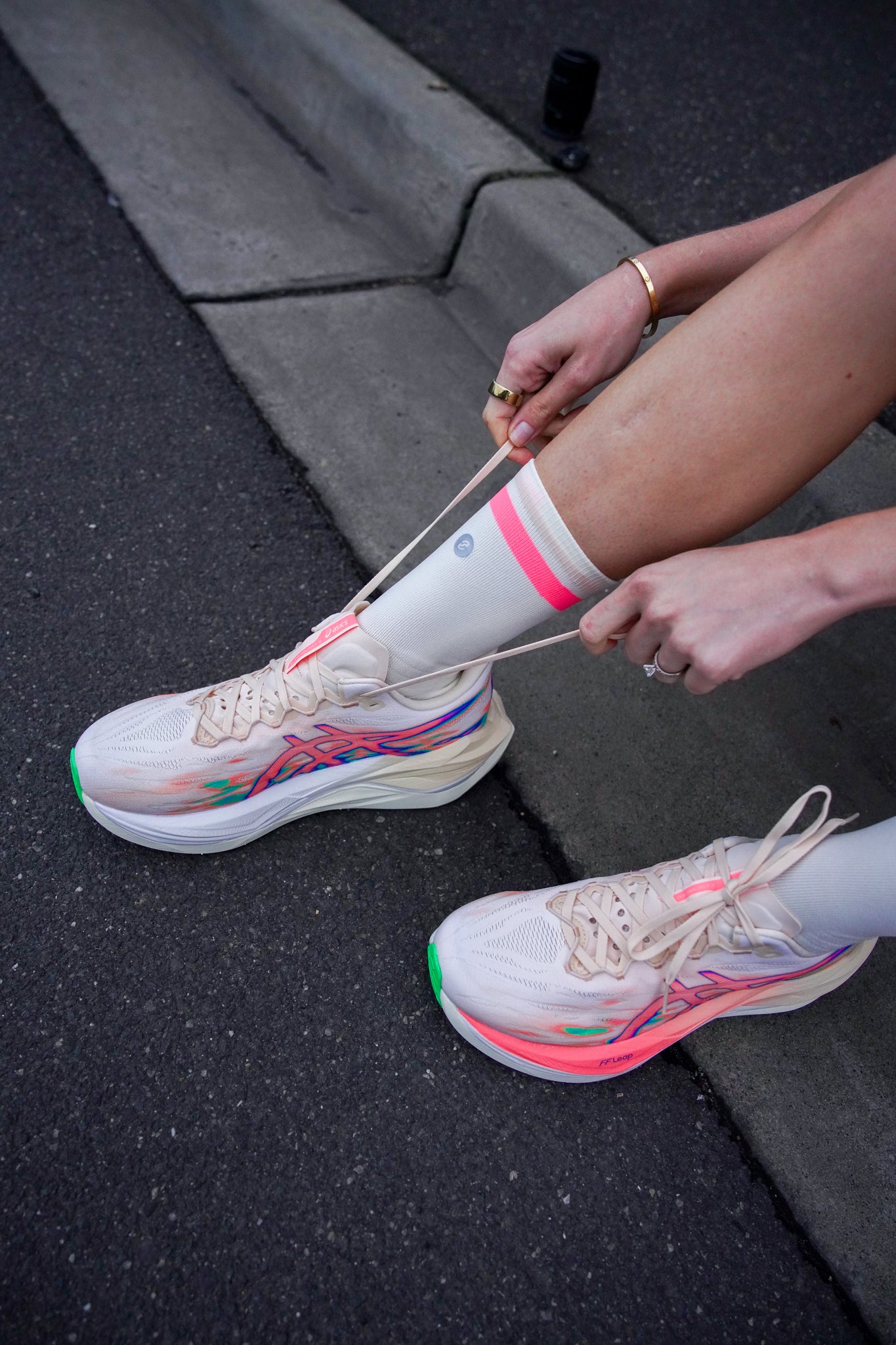SHYU racing socks - cream | blush | peach