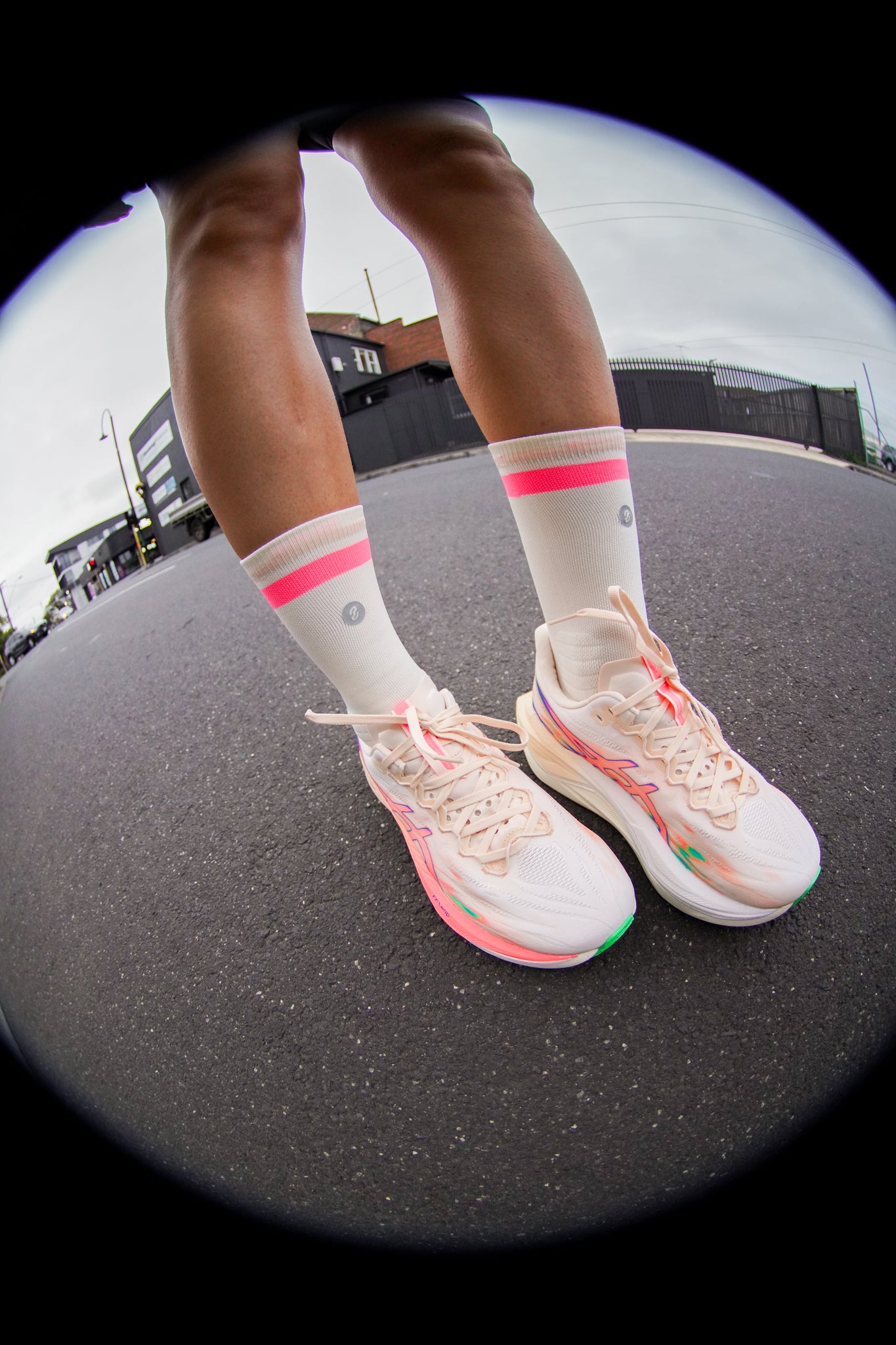 SHYU racing socks - cream | blush | peach